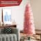 7.5ft. Unlit Pink Pencil Tinsel Artificial Christmas Tree